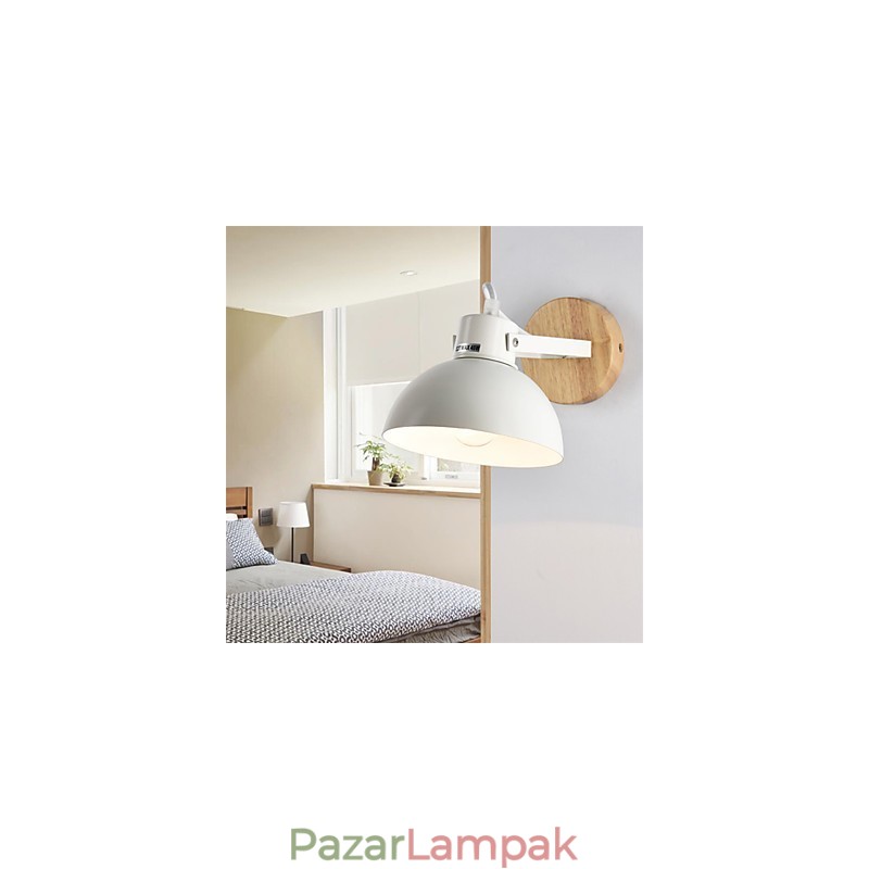 Vintage fa Art Deco fém Fém rusztikus falikar Nappali Étkező Előszoba Fali lámpa Fekete Fehér Választható