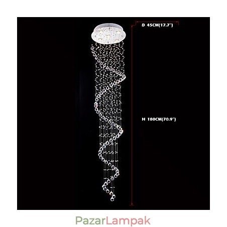 Kristály függesztékes csillár világítás 5 lámpa ezüst baldachinos átlátszó K9 Crystal Helix mennyezeti lámpák Kristály függesztékes csillár világítás 5 lámpa ezüst baldachinos átlátszó K9 Crystal Helix mennyezeti lámpák