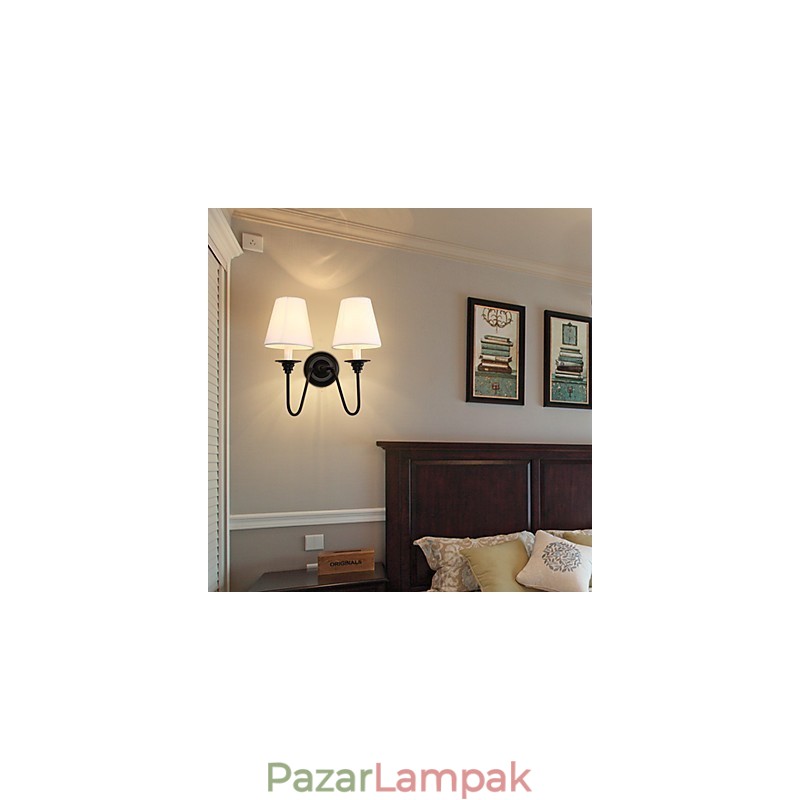 Rustic Lodge Black Oxide Finish funkció a szem védelmére Ambient Light fali lámpák fali lámpa