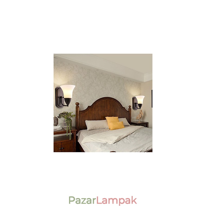 Rustic Lodge Black Oxide Finish funkció a szem védelmére Ambient Light fali lámpák fali lámpa
