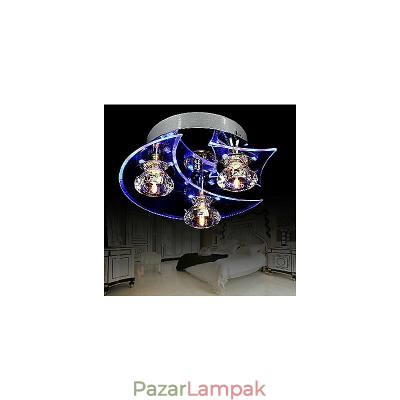 Csillár Modern Crystal Living 3 Lights