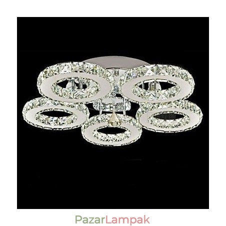 Crystal süllyesztett 5 lámpa modern átlátszó galvanizálás rozsdamentes acélból