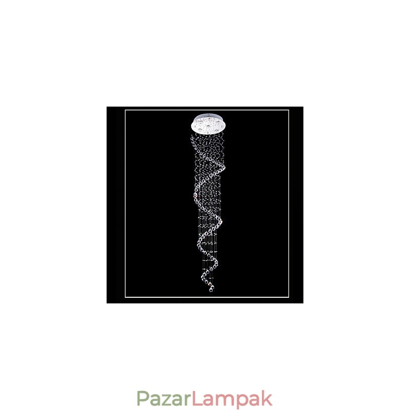 Kristály függesztékes csillár világítás 5 lámpa ezüst baldachinos átlátszó K9 Crystal Helix mennyezeti lámpák