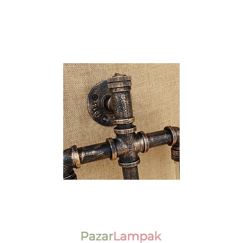 Amerikai témájú étterem bár vasaló kapcsolóval vízcső borospalack fali lámpa szürke