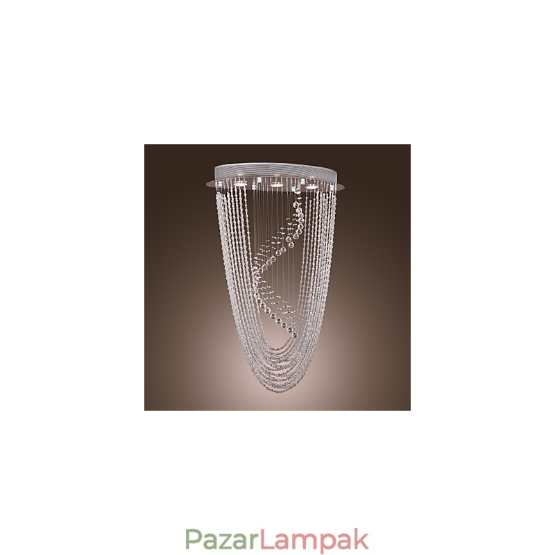 Modern, modern kristály króm csillár süllyesztett tartó
