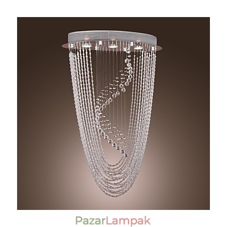 Modern, modern kristály króm csillár süllyesztett tartó Modern, modern kristály króm csillár süllyesztett tartó