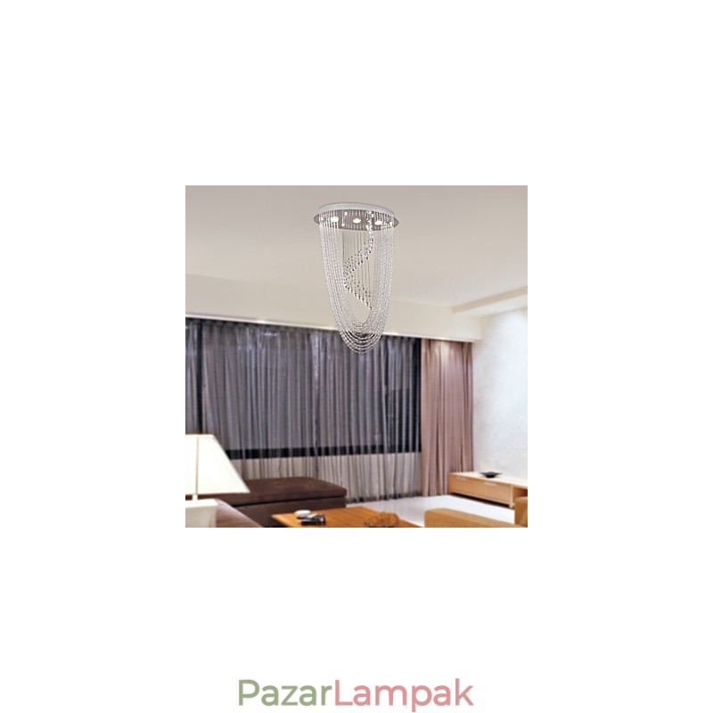 Modern, modern kristály króm csillár süllyesztett tartó