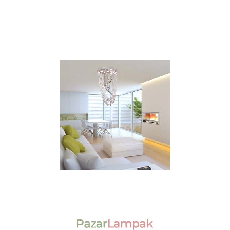 Modern, modern kristály króm csillár süllyesztett tartó