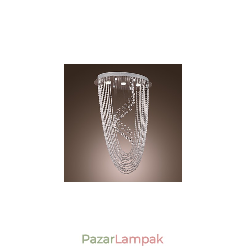 Modern, modern kristály króm csillár süllyesztett tartó