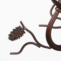 Észak-amerikai vintage fém műgyanta madár és fenyőtoboz fali lámpa, illik a nappaliba, az étkezőbe