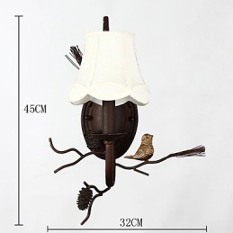 Észak-amerikai vintage fém műgyanta madár és fenyőtoboz fali lámpa, illik a nappaliba, az étkezőbe