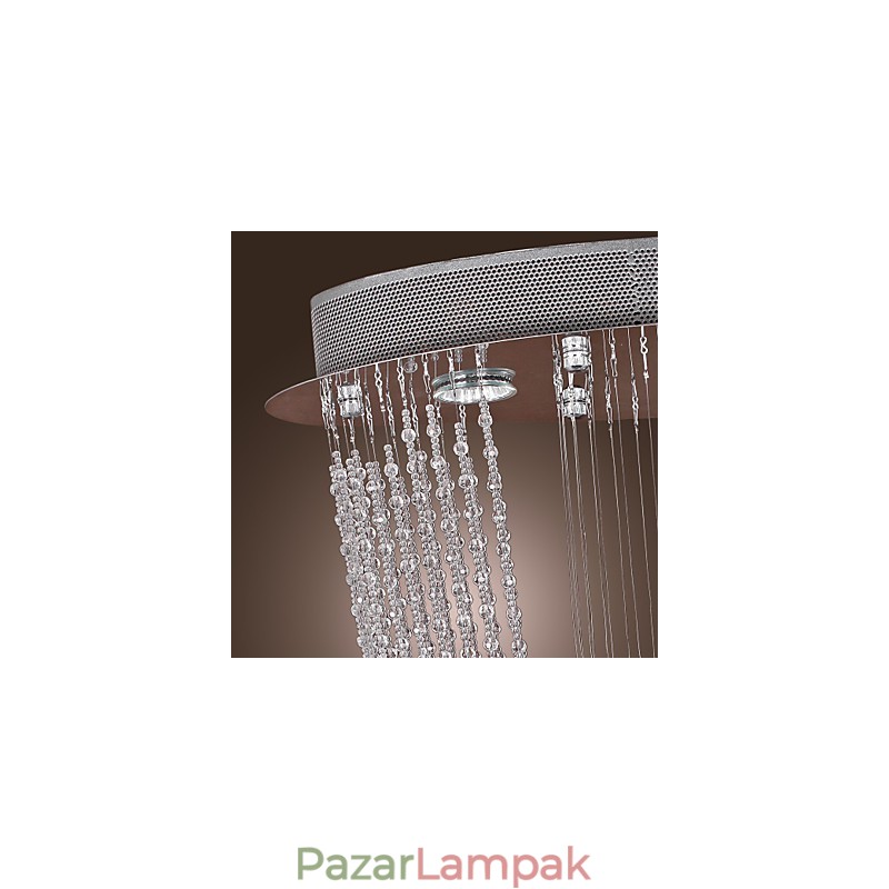 Modern, modern kristály króm csillár süllyesztett tartó