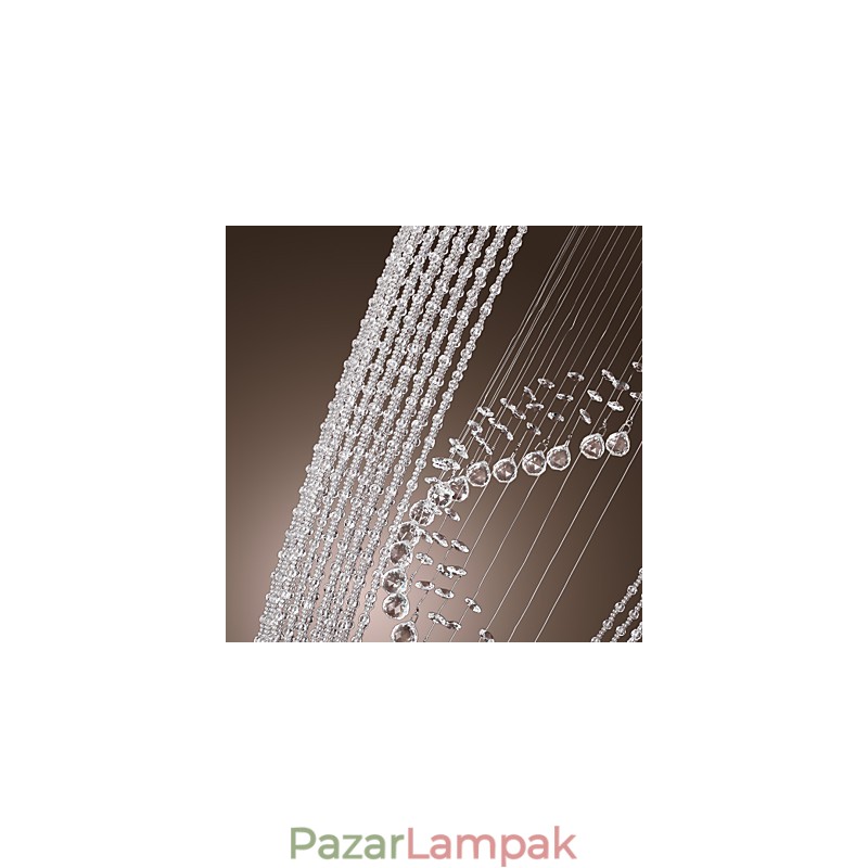 Modern, modern kristály króm csillár süllyesztett tartó