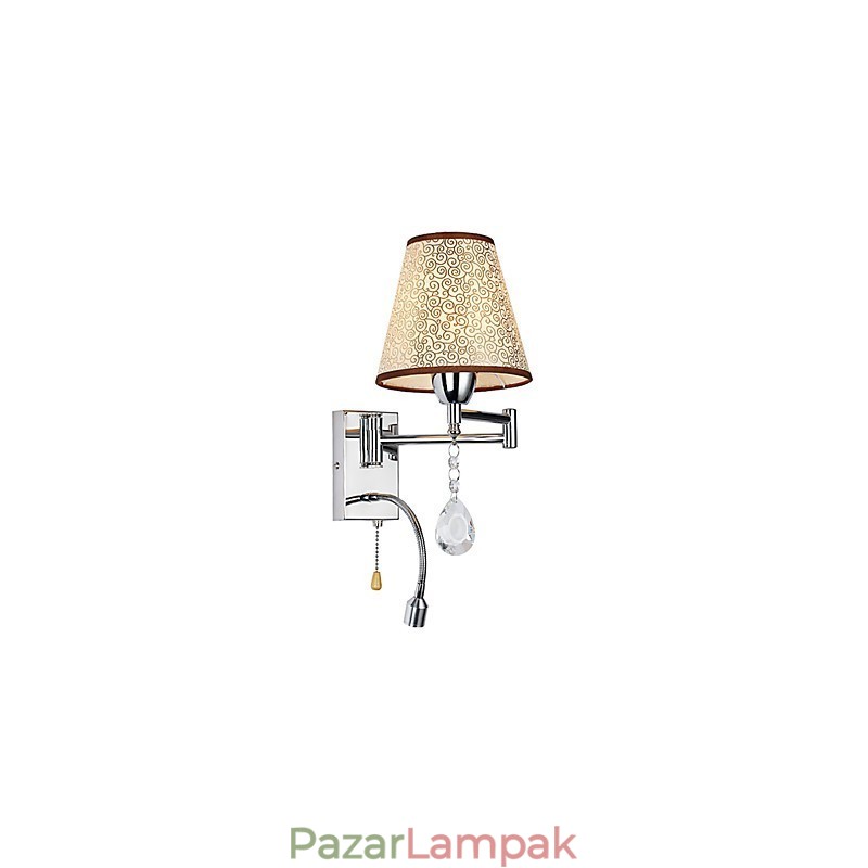 Fali lámpa hálószoba olvasólámpához Szövet lámpa Modern kortárs Country króm funkció a kristály lengőkarhoz
