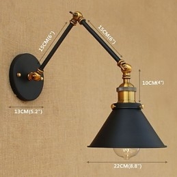 Falikar sárgaréz Vintage ipari fali lámpa, otthoni világítás beltéri dekorációs falikar