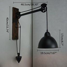 Amerikai vidéki stílusú fali lámpa retro kreatív Fából készült csigafali lámpa