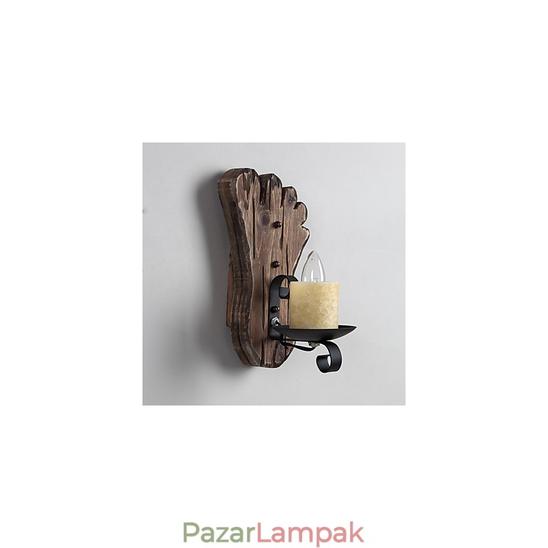 Egyfejű Ipari Vintage Retro Fa Fémfestés Színes Fali lámpa Otthoni Szállodai Folyosó Dekorációs Fali lámpa