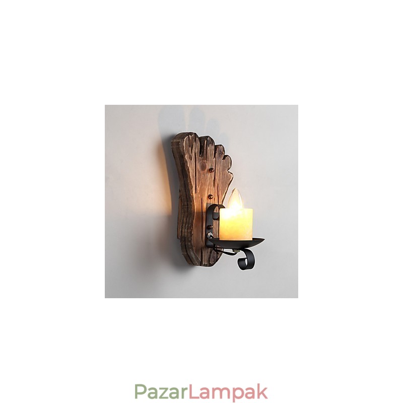 Egyfejű Ipari Vintage Retro Fa Fémfestés Színes Fali lámpa Otthoni Szállodai Folyosó Dekorációs Fali lámpa