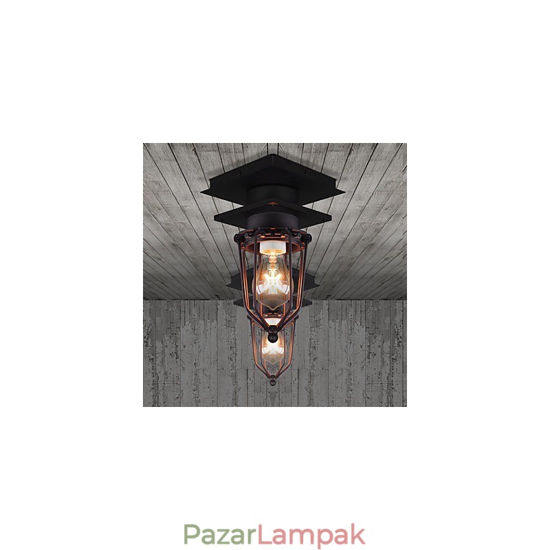 Retro kovácsolt fali lámpa egyfejű antik emlékeztető lámpa loft amerikai vas vintage kis ketreces mennyezeti lámpa