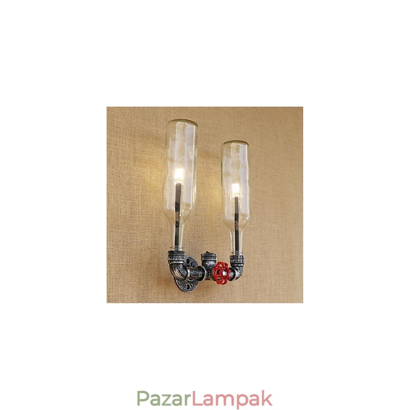 Retro ipari szélkapcsoló palack fali lámpa fali lámpa