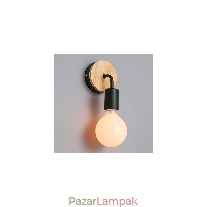 Modern minimalista kreatív személyiség Fa vas lámpa folyosó erkély hálószoba éjjeli vas fali lámpa