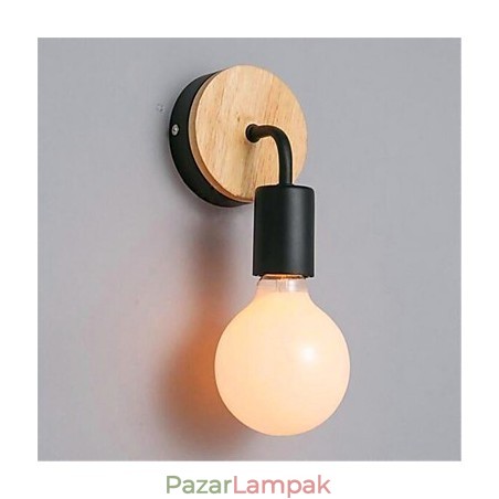Modern minimalista kreatív személyiség Fa vas lámpa folyosó erkély hálószoba éjjeli vas fali lámpa Modern minimalista kreatív személyiség Fa vas lámpa folyosó erkély hálószoba éjjeli vas fali lámpa