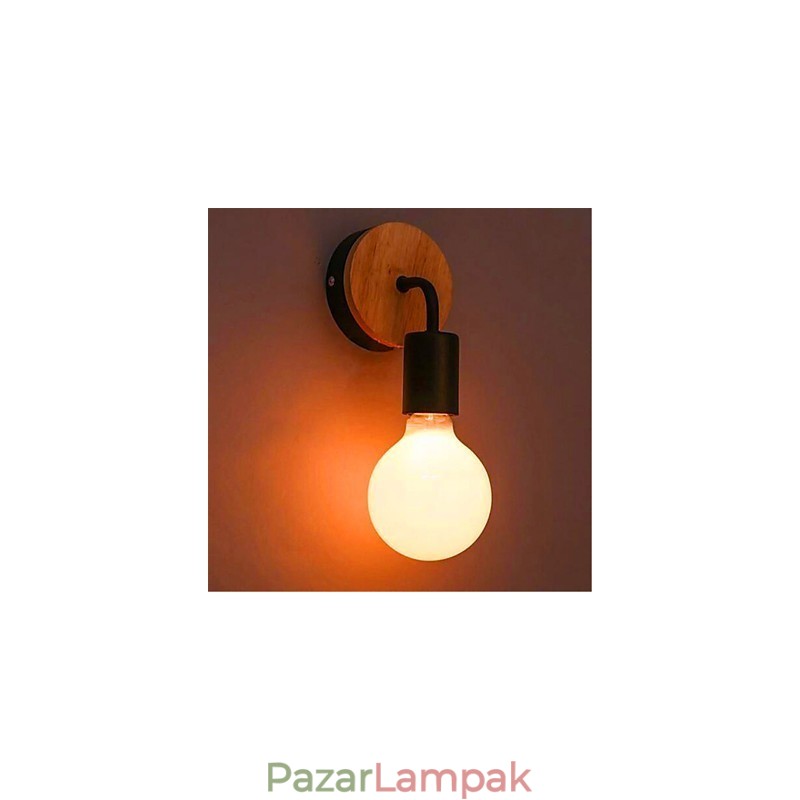 Modern minimalista kreatív személyiség Fa vas lámpa folyosó erkély hálószoba éjjeli vas fali lámpa