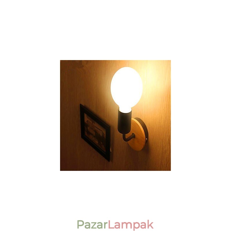 Modern minimalista kreatív személyiség Fa vas lámpa folyosó erkély hálószoba éjjeli vas fali lámpa