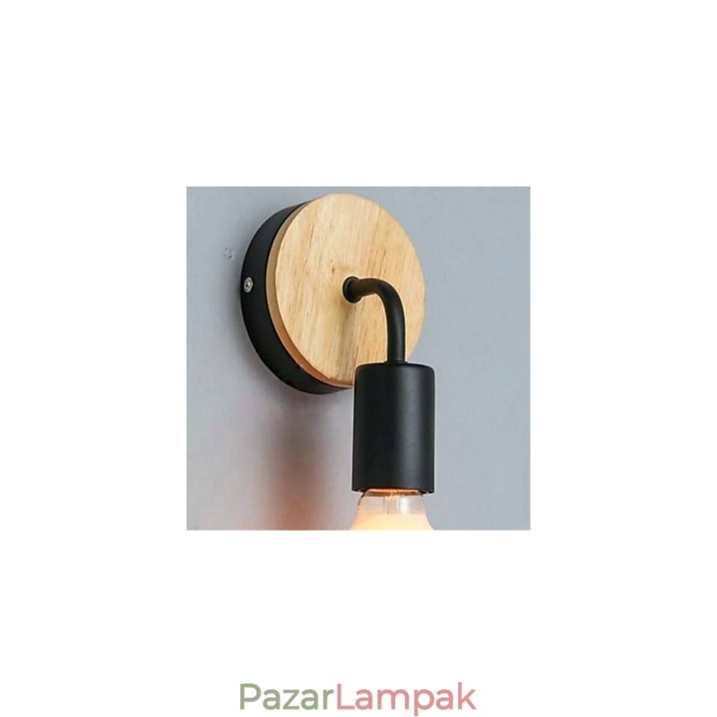 Modern minimalista kreatív személyiség Fa vas lámpa folyosó erkély hálószoba éjjeli vas fali lámpa
