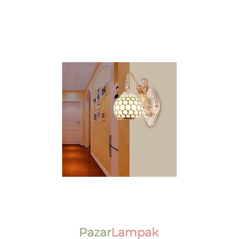 Egyszerű európai stílusú fali lámpa Retro lelkipásztori hálószoba Éjjeli erkély Lépcső Folyosó Tükör lámpa
