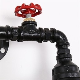 2 fej Retro ipari csöves fali lámpák egyszerű tetőtér fekete madárkalitka fém étkező konyha bár kávézó dekorációs világítás