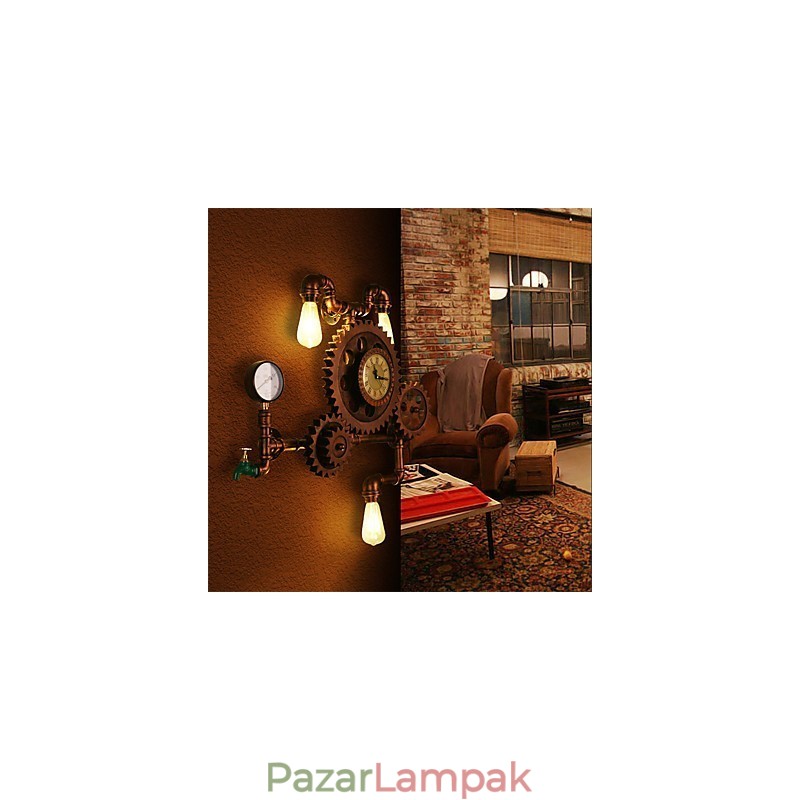 Vintage ipari cső fali lámpák fa felszerelés alakzat kreatív forgatható lámpák étterem kávézó bár dekor világítás