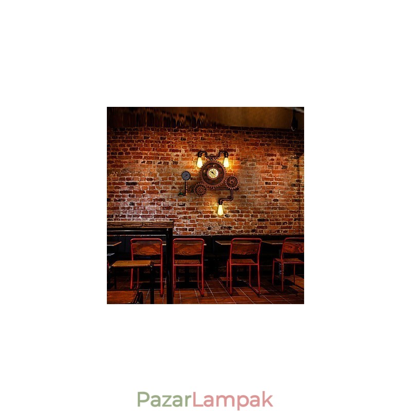 Vintage ipari cső fali lámpák fa felszerelés alakzat kreatív forgatható lámpák étterem kávézó bár dekor világítás