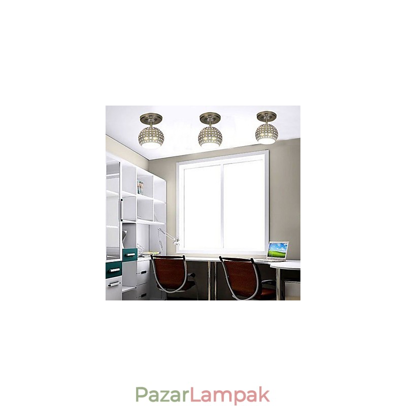 Modern, kortárs mini stílusú, galvanizált fém süllyesztett tartó