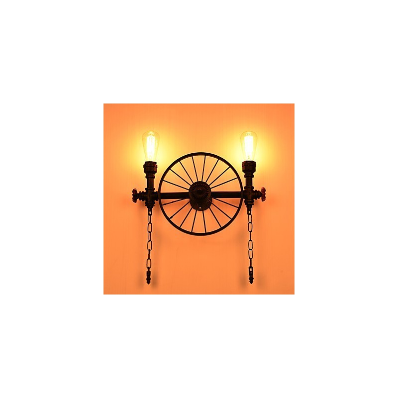 Vintage ipari csőfali lámpák Kreatív fények Étterem Kávézó Bár Dekorációs világítás 2 világosra festett felülettel