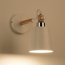 Vintage fa Art Deco fém Fém rusztikus falikar Nappali Étkező Előszoba Fali lámpa Fekete Fehér Választható