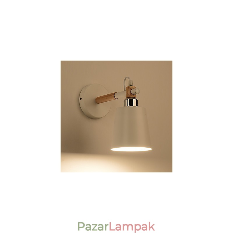 Vintage fa Art Deco fém Fém rusztikus falikar Nappali Étkező Előszoba Fali lámpa Fekete Fehér Választható