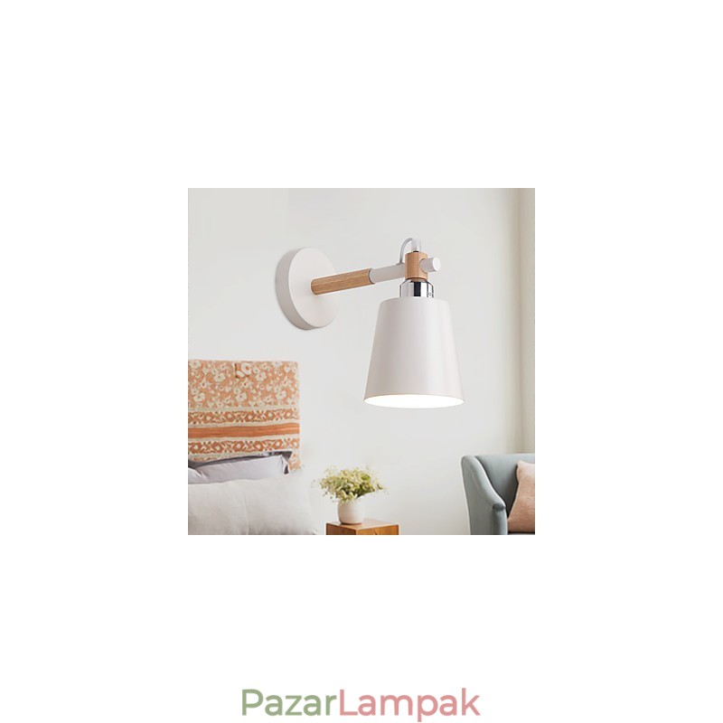 Vintage fa Art Deco fém Fém rusztikus falikar Nappali Étkező Előszoba Fali lámpa Fekete Fehér Választható