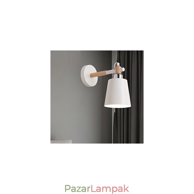 Vintage fa Art Deco fém Fém rusztikus falikar Nappali Étkező Előszoba Fali lámpa Fekete Fehér Választható