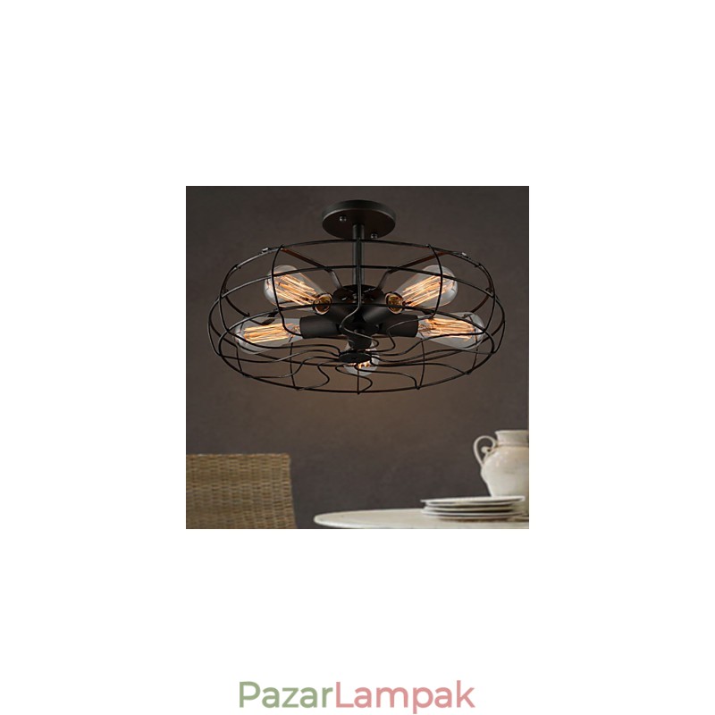 Az amerikai vidéki ipari tervezőlámpa személyre szabott lámpa Európai retro ventilátoros mennyezeti lámpák