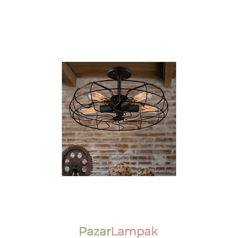 Az amerikai vidéki ipari tervezőlámpa személyre szabott lámpa Európai retro ventilátoros mennyezeti lámpák