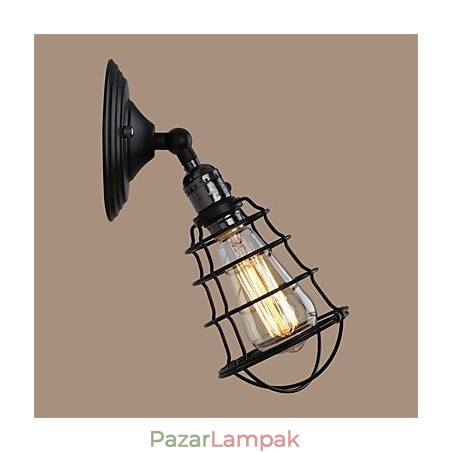 Kapcsolóval Vintage 1 Könnyűipari fekete fém ketrec tetőtéri fali lámpa Nappali Étkező Előszoba Kávézó Bárok Bár Falikar Kapcsolóval Vintage 1 Könnyűipari fekete fém ketrec tetőtéri fali lámpa Nappali Étkező Előszoba Kávézó Bárok Bár Falikar