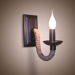 Kender kötél Retro fali lámpa Creative Personality Bar Iron gyertya lámpa
