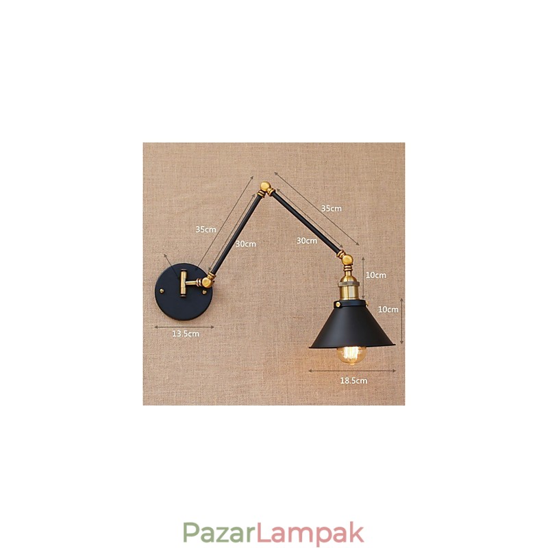 Vintage Country galvanizált funkció mini stílusú lengőkaros szemvédő alsó lámpa lengőkaros lámpákhoz