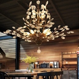 Vintage Crystal süllyesztett 8 fényű fémfestmény fekete VAGY arany