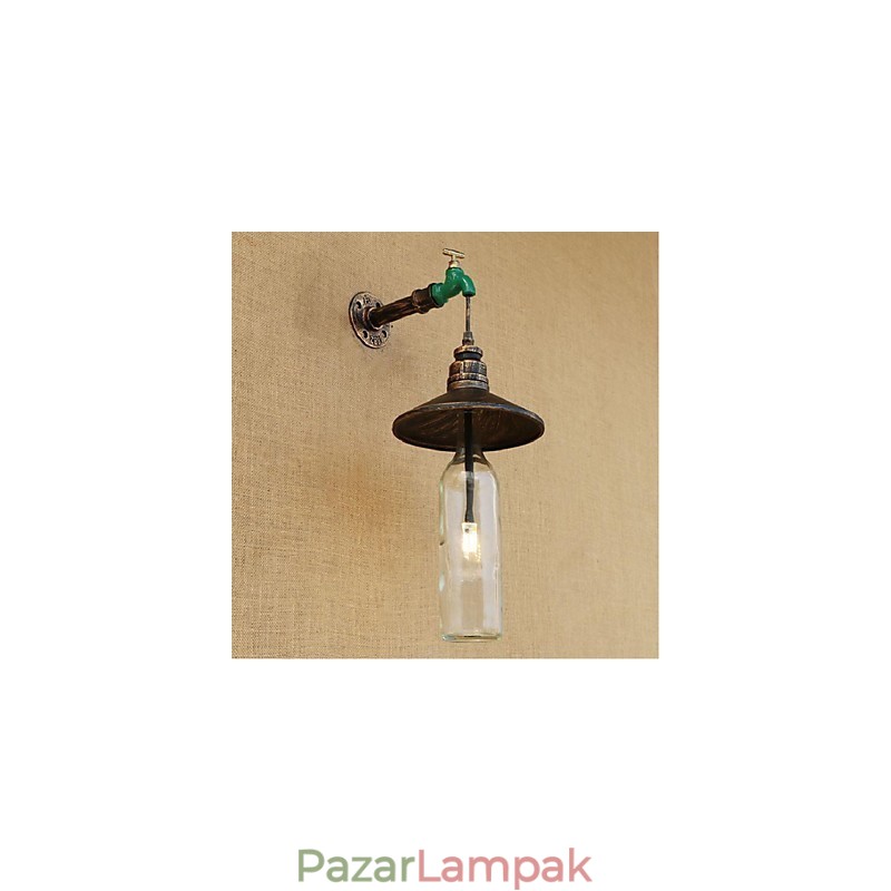 Edison Retro Dekoratív Water Pipe Borosüveg Fali lámpa Fali lámpa