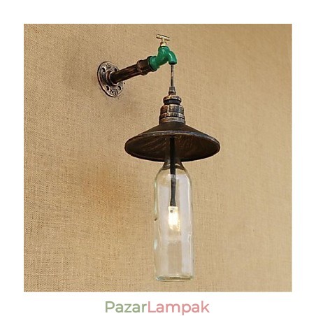 Edison Retro Dekoratív Water Pipe Borosüveg Fali lámpa Fali lámpa Edison Retro Dekoratív Water Pipe Borosüveg Fali lámpa Fali lámpa