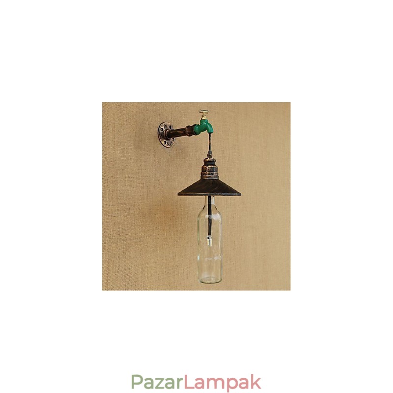 Edison Retro Dekoratív Water Pipe Borosüveg Fali lámpa Fali lámpa