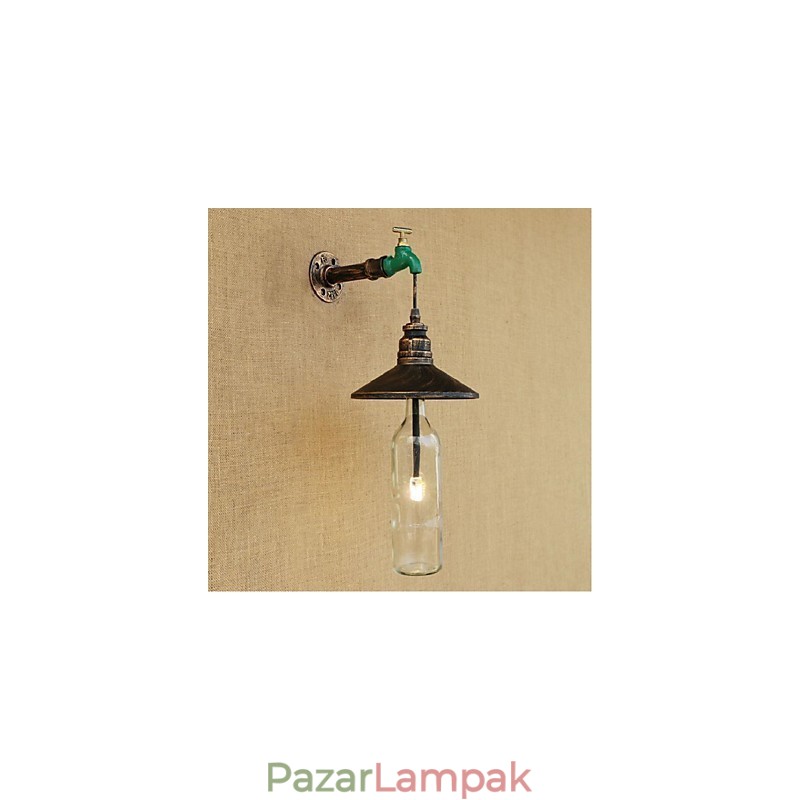 Edison Retro Dekoratív Water Pipe Borosüveg Fali lámpa Fali lámpa