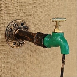Edison Retro Dekoratív Water Pipe Borosüveg Fali lámpa Fali lámpa